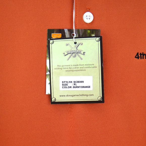 SKINS GAME men's golf polo shirt orange XL NEW - Picture 4 of 7